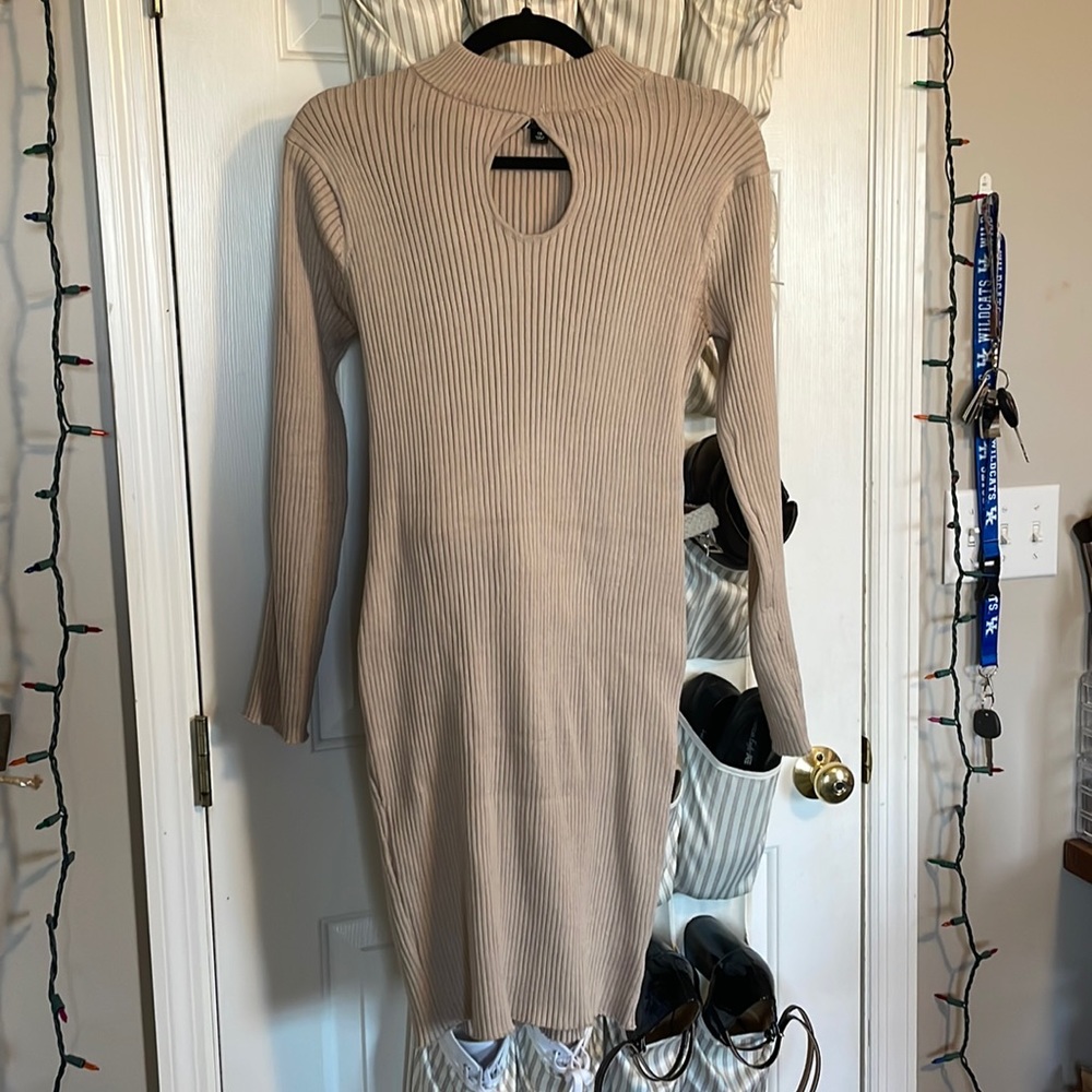 Tan Say What rubbed bodycon dress.